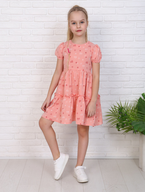 ПЛ-507 Детское платье _Белла_ (персиковый) (Фото 1)